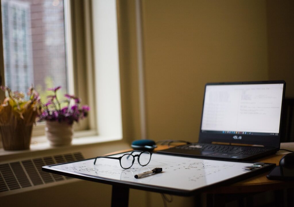 study, nature, school, college, nyc, apartment, glasses, plants, laptop